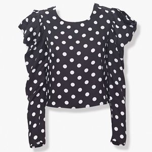 Polka Dot Pickup-Sleeve Top Forever21